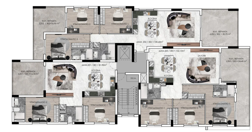 Second and Third Floor Plan