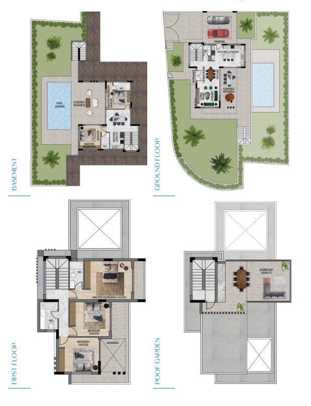 5beds villa floor plan